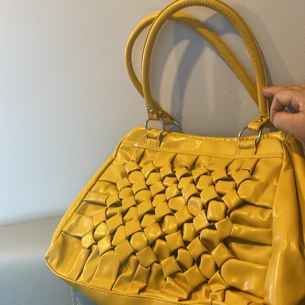 Stylish Faux Leather Mustard Yellow Bag